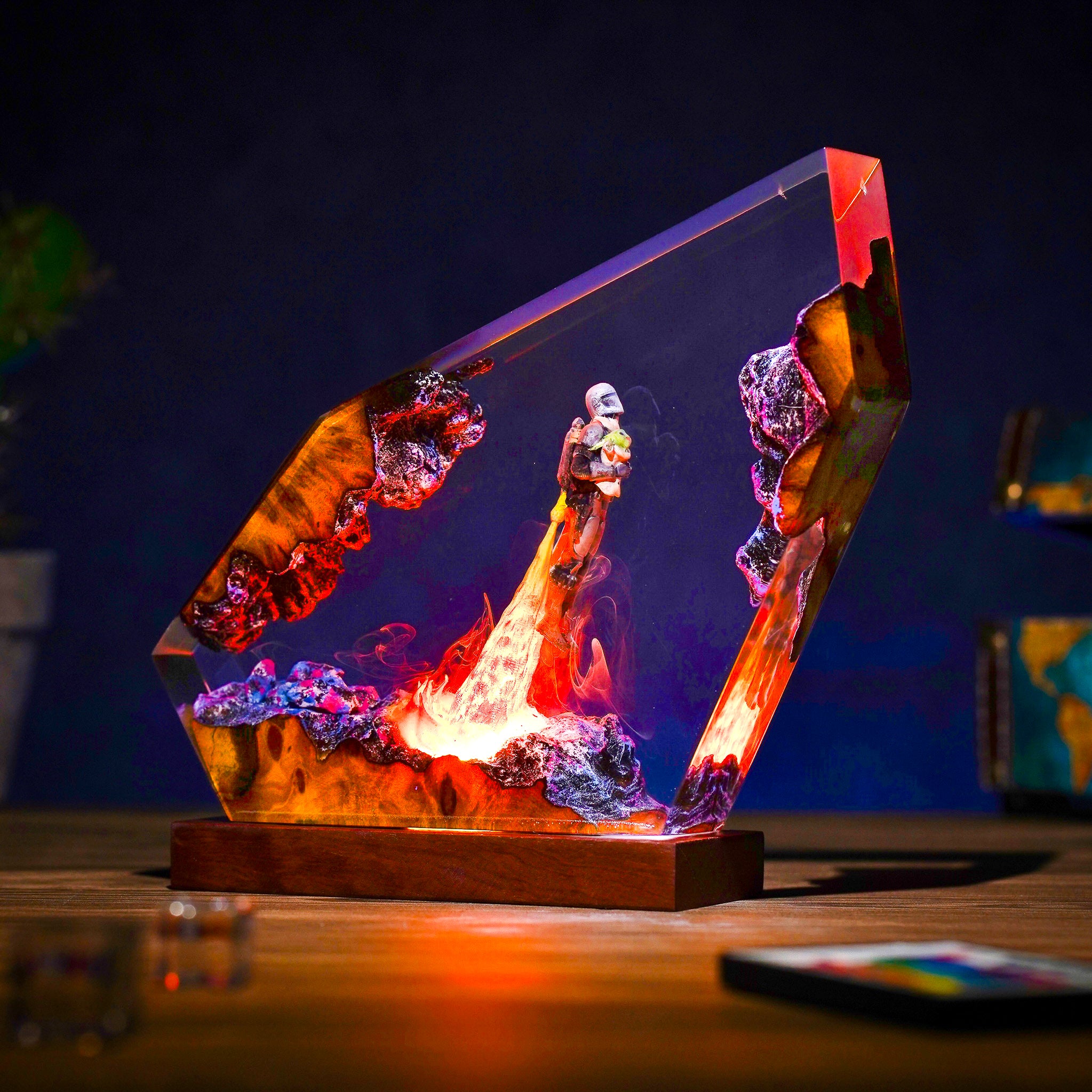 Mando & Grogu Resin Lamp