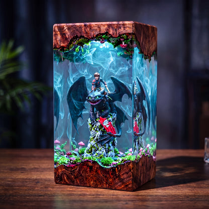 The Dragon Rider: Mystic Island Resin Lamp