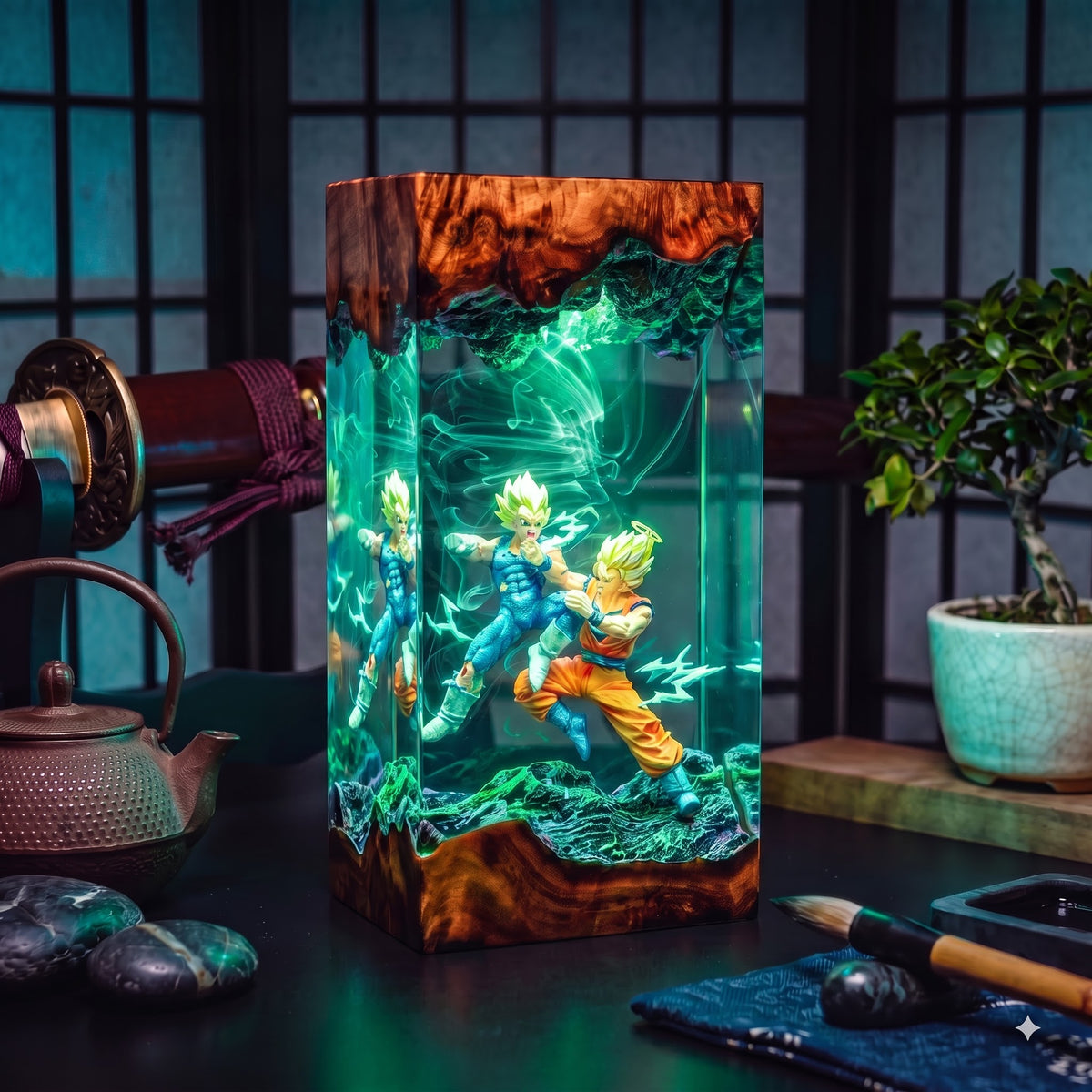 Goku vs Vegeta v2 Resin Lamp