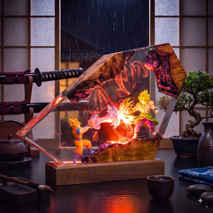 Goku vs Broly Resin Lamp