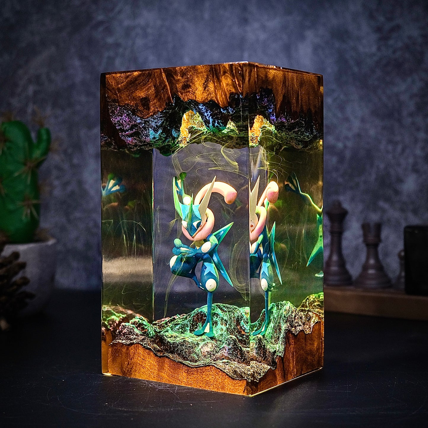 Aqua Ninja: The Cobalt Striker Resin Lamp