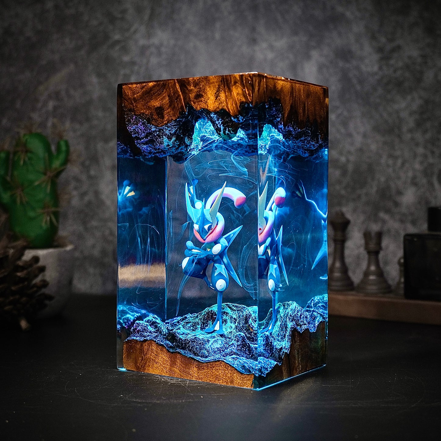 Aqua Ninja: The Cobalt Striker Resin Lamp