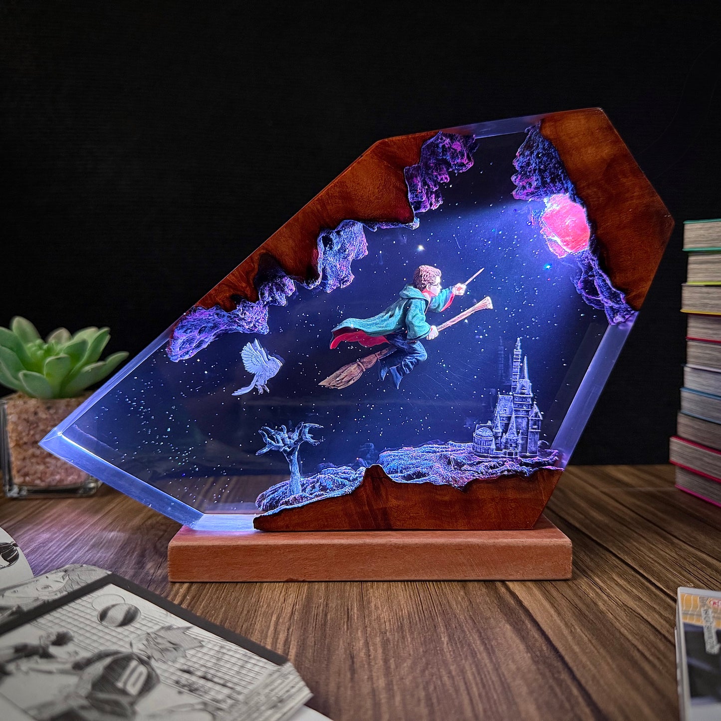 The Boy Who Lived: Magical Castle Resin Lamp