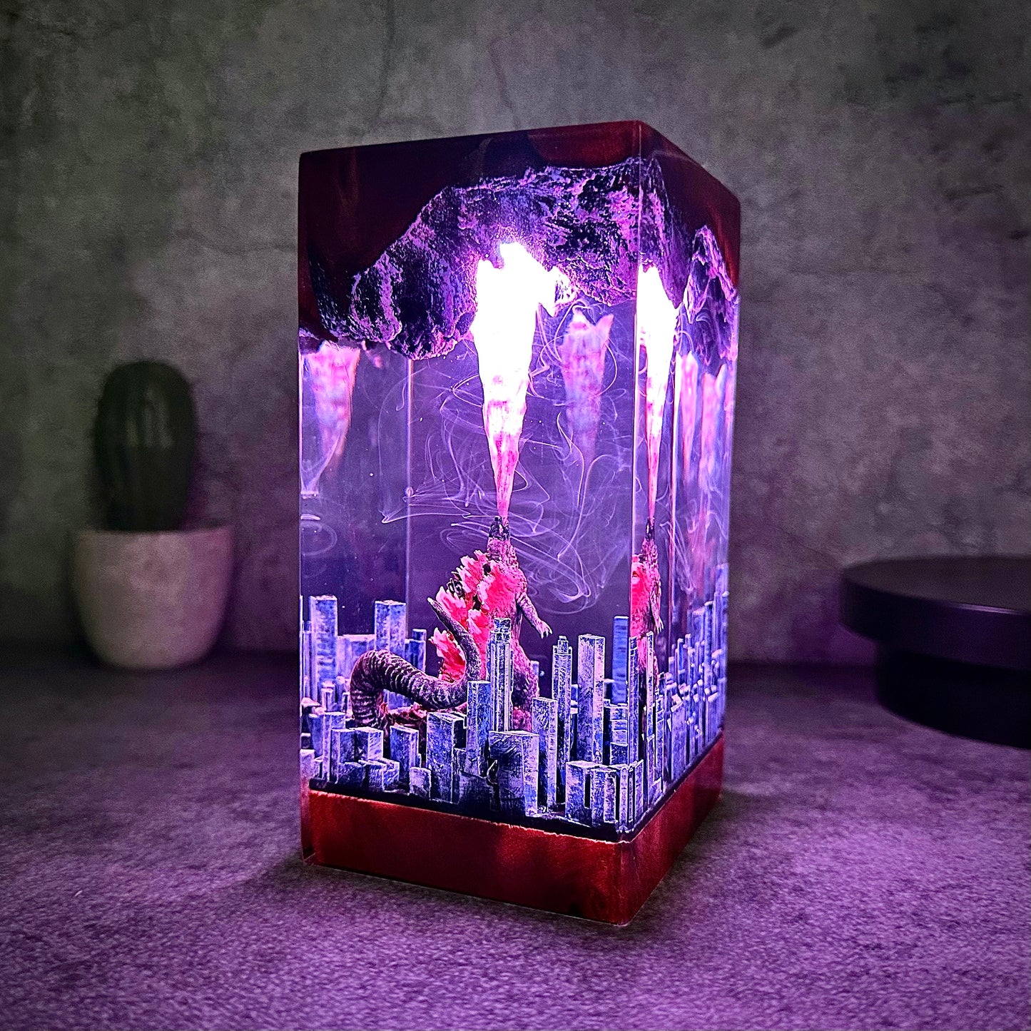 The Apex Predator: Neon Skyline Resin Lamp