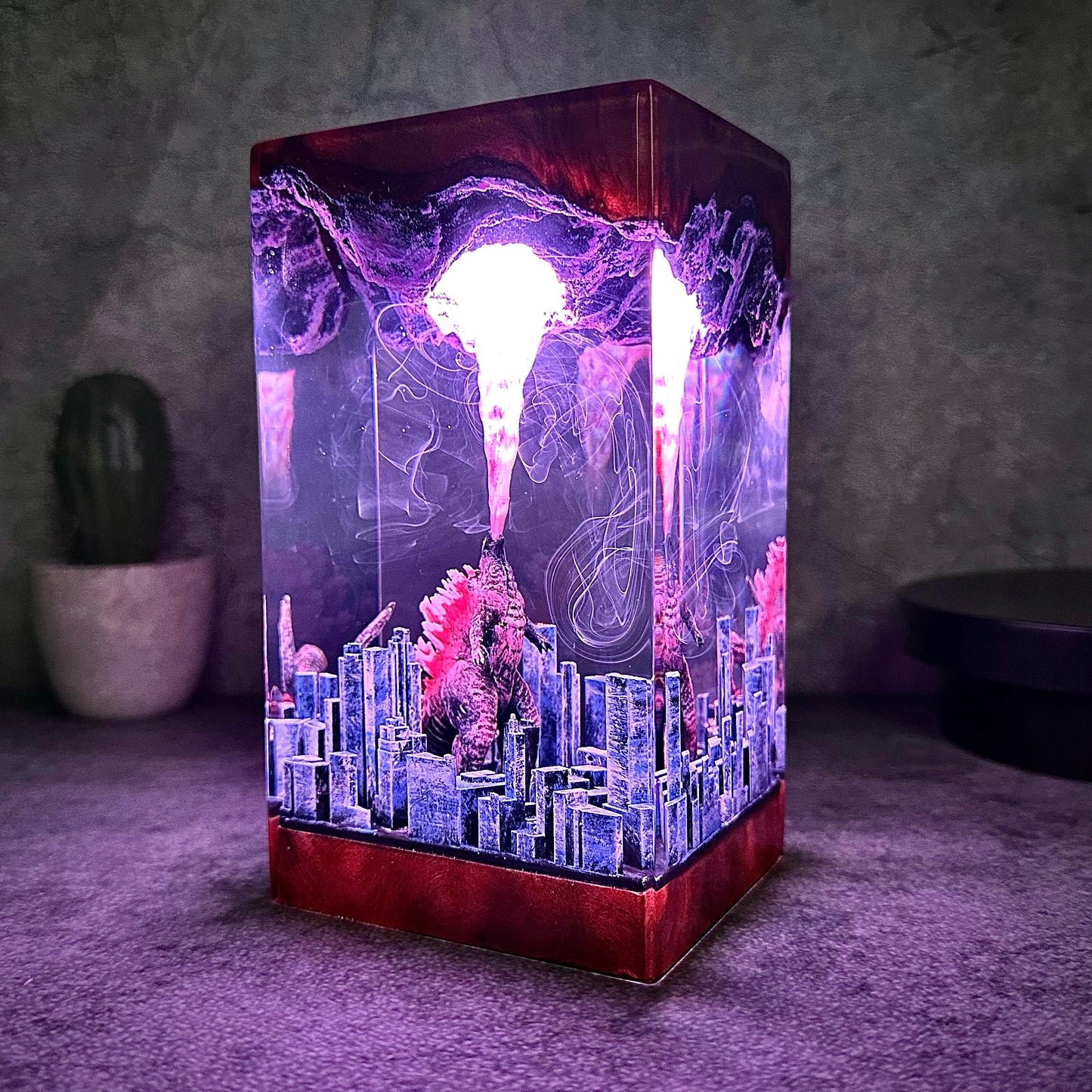 The Apex Predator: Neon Skyline Resin Lamp
