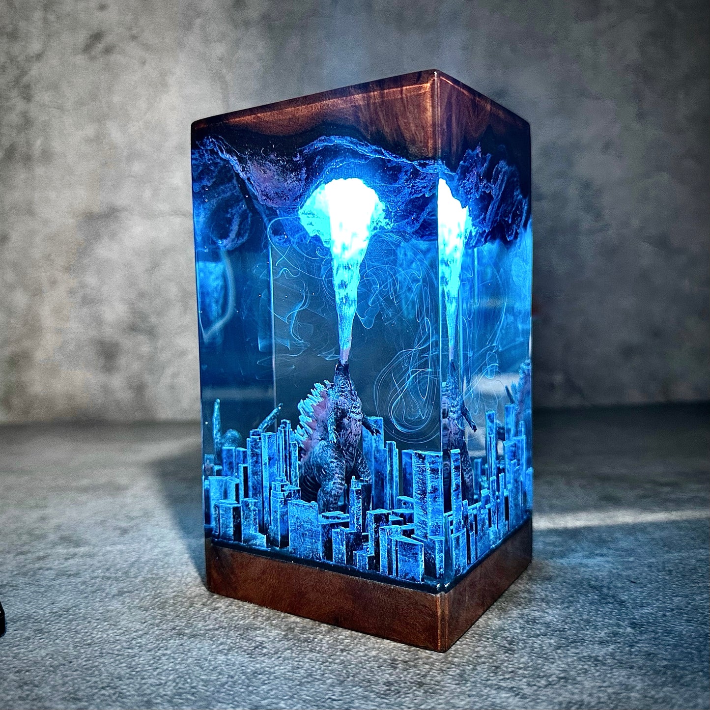 The Apex Predator: Neon Skyline Resin Lamp