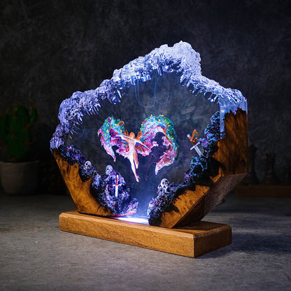 Goddess of the Red Sky: Golden Valkyrie Resin Lamp