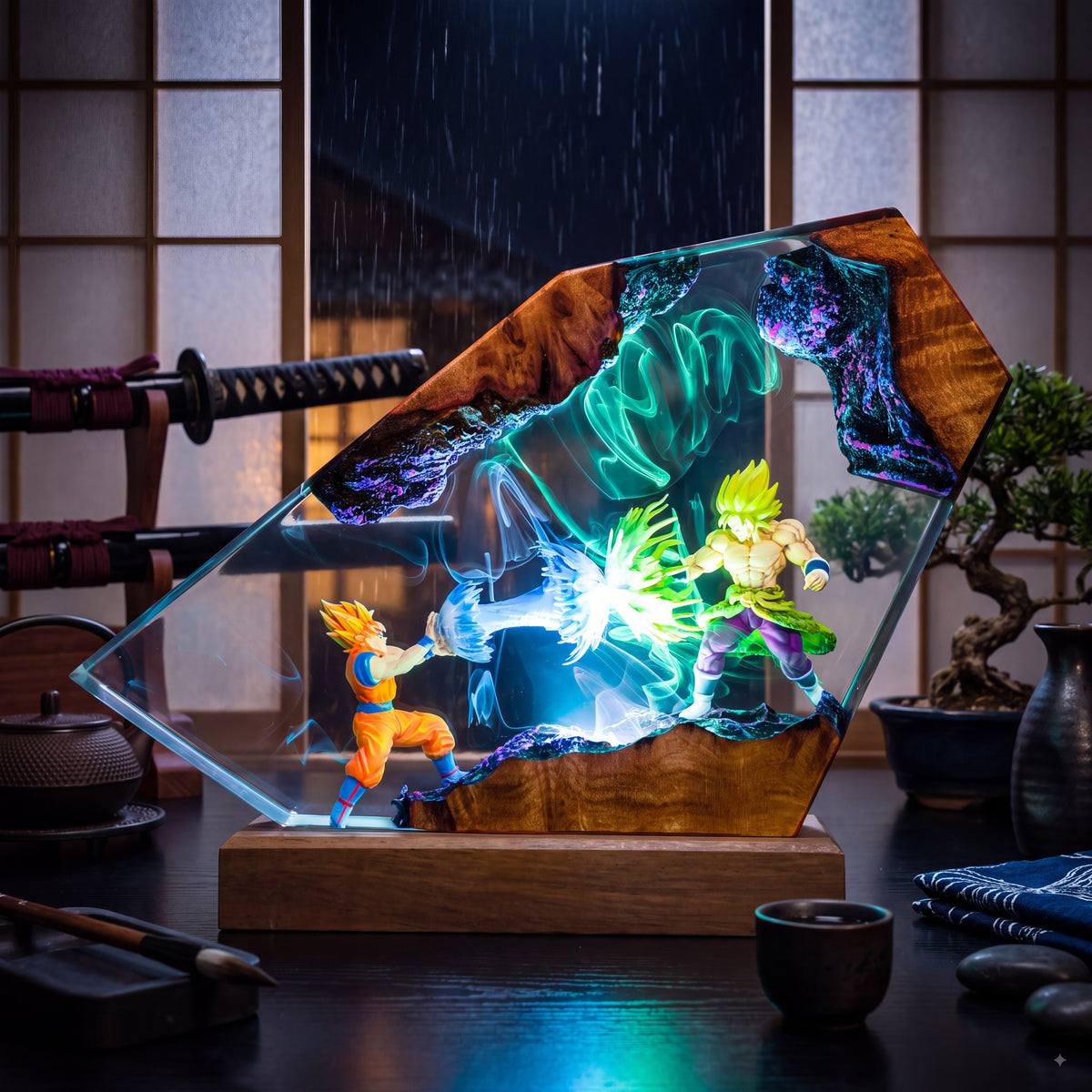 Goku vs Broly Resin Lamp