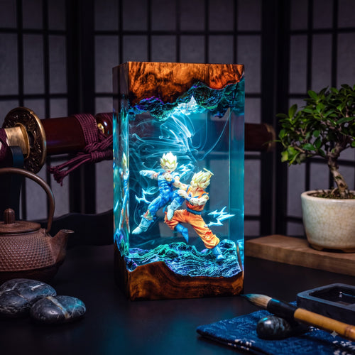 Goku vs Vegeta v2 Resin Lamp
