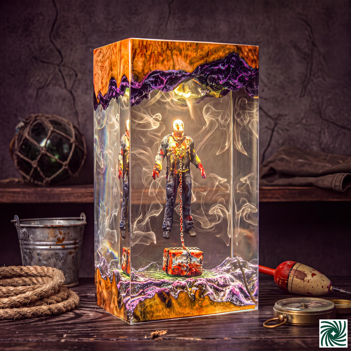 Jason Voorhees Underwater Resin Lamp