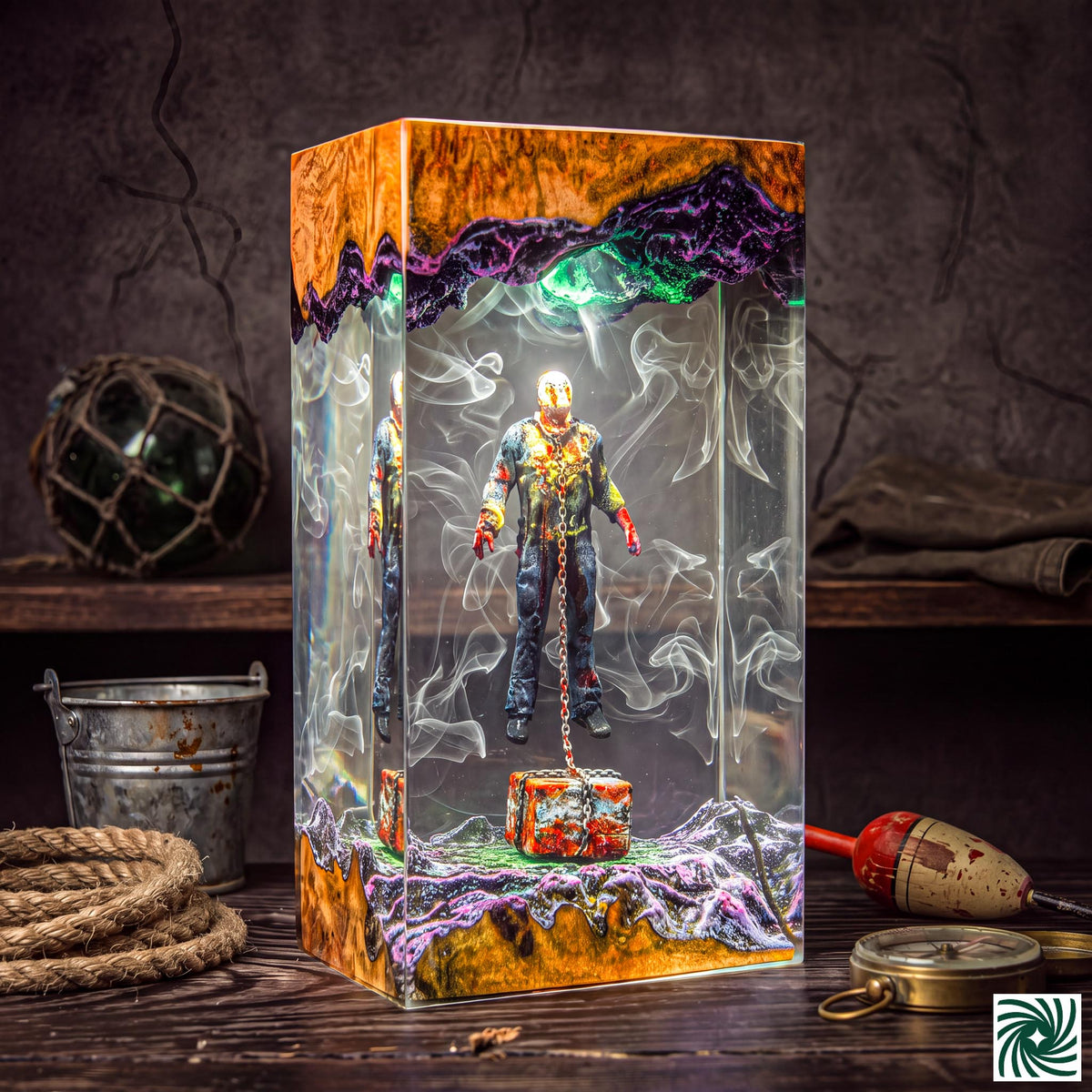 Jason Voorhees Underwater Resin Lamp