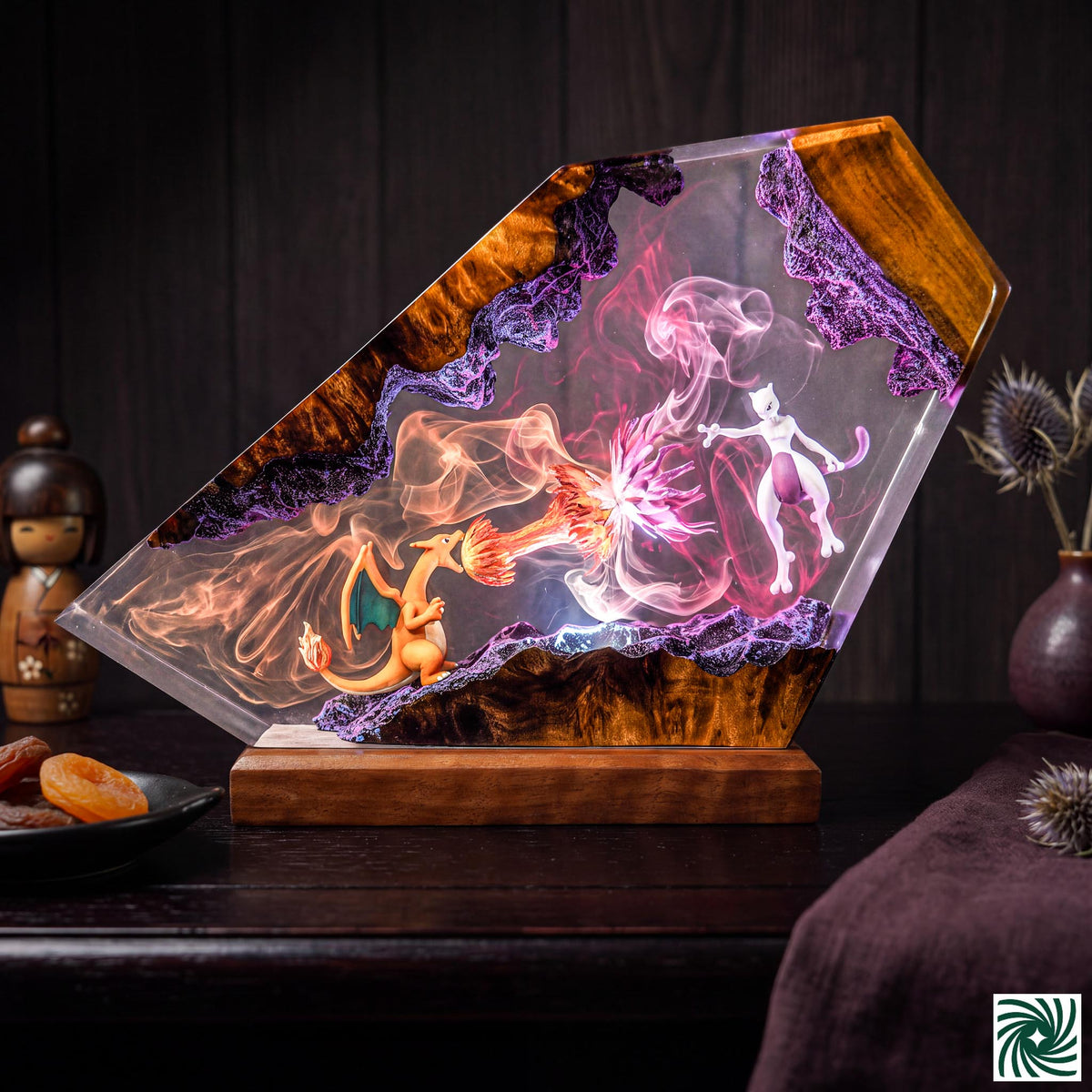 Charizard vs Mewtwo Resin Lamp