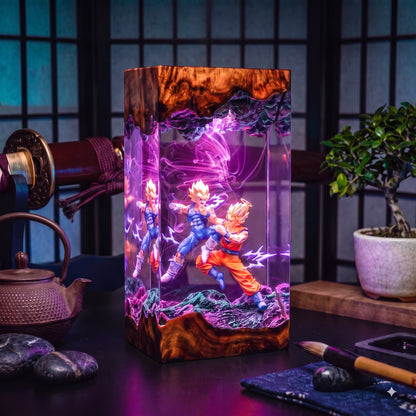 Goku vs Vegeta v2 Resin Lamp