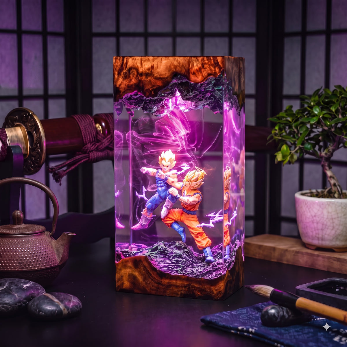 Goku vs Vegeta v2 Resin Lamp