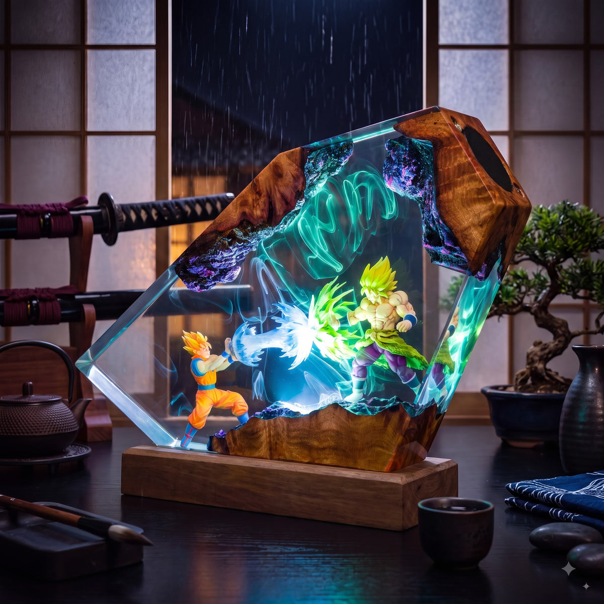 Goku vs Broly Resin Lamp