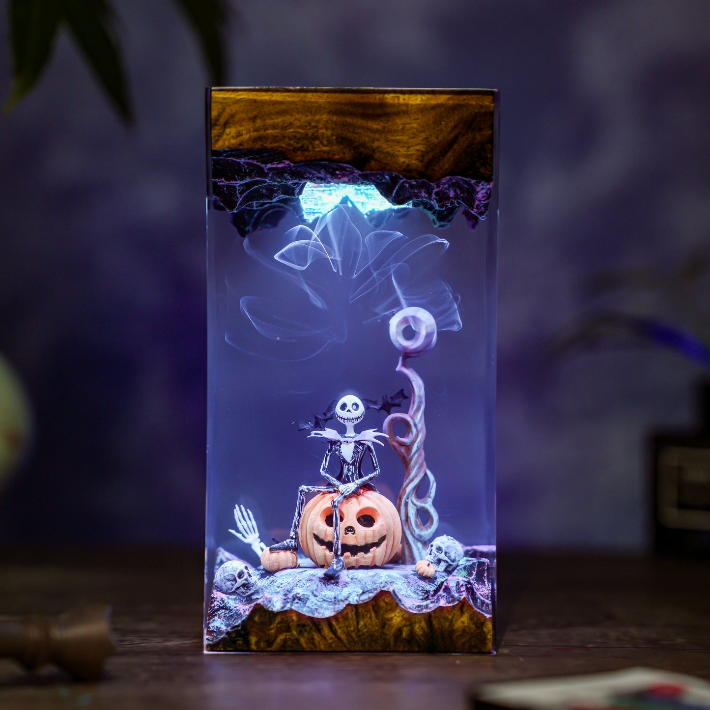 The Pumpkin King: Moonlight Resin Lamp