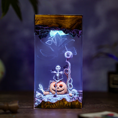 The Pumpkin King: Moonlight Resin Lamp