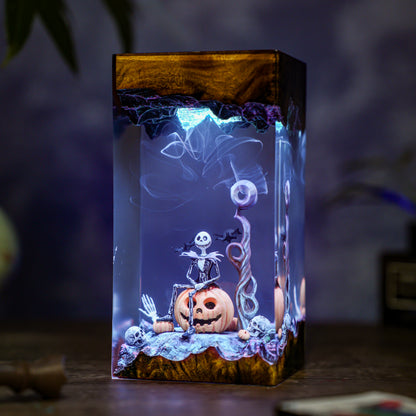 The Pumpkin King: Moonlight Resin Lamp