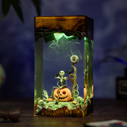 The Pumpkin King: Moonlight Resin Lamp