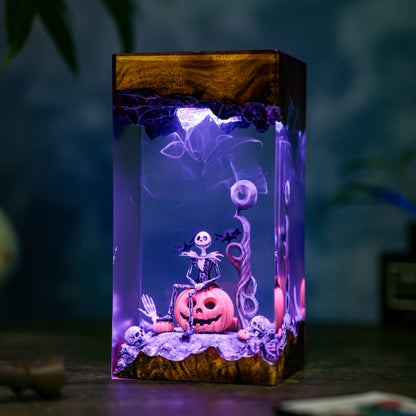 The Pumpkin King: Moonlight Resin Lamp