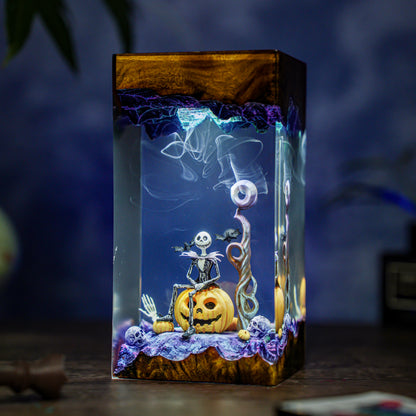 The Pumpkin King: Moonlight Resin Lamp