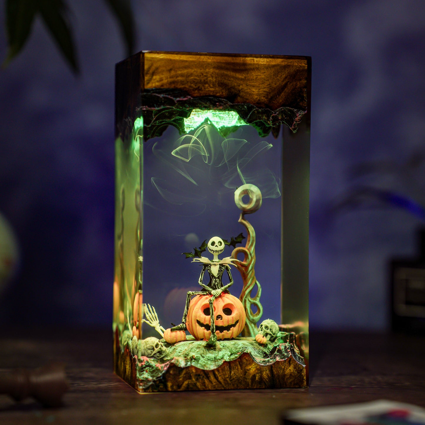 The Pumpkin King: Moonlight Resin Lamp