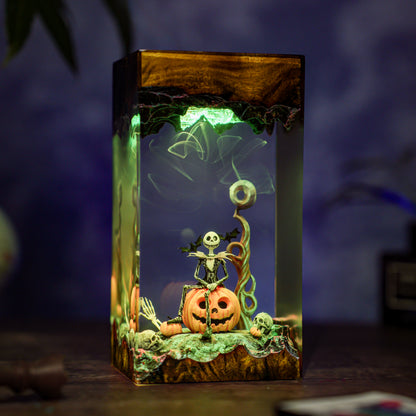The Pumpkin King: Moonlight Resin Lamp