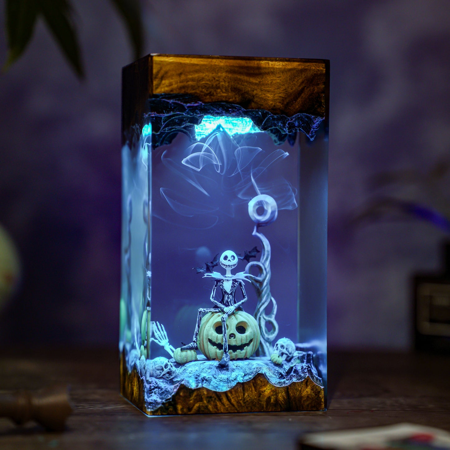 The Pumpkin King: Moonlight Resin Lamp