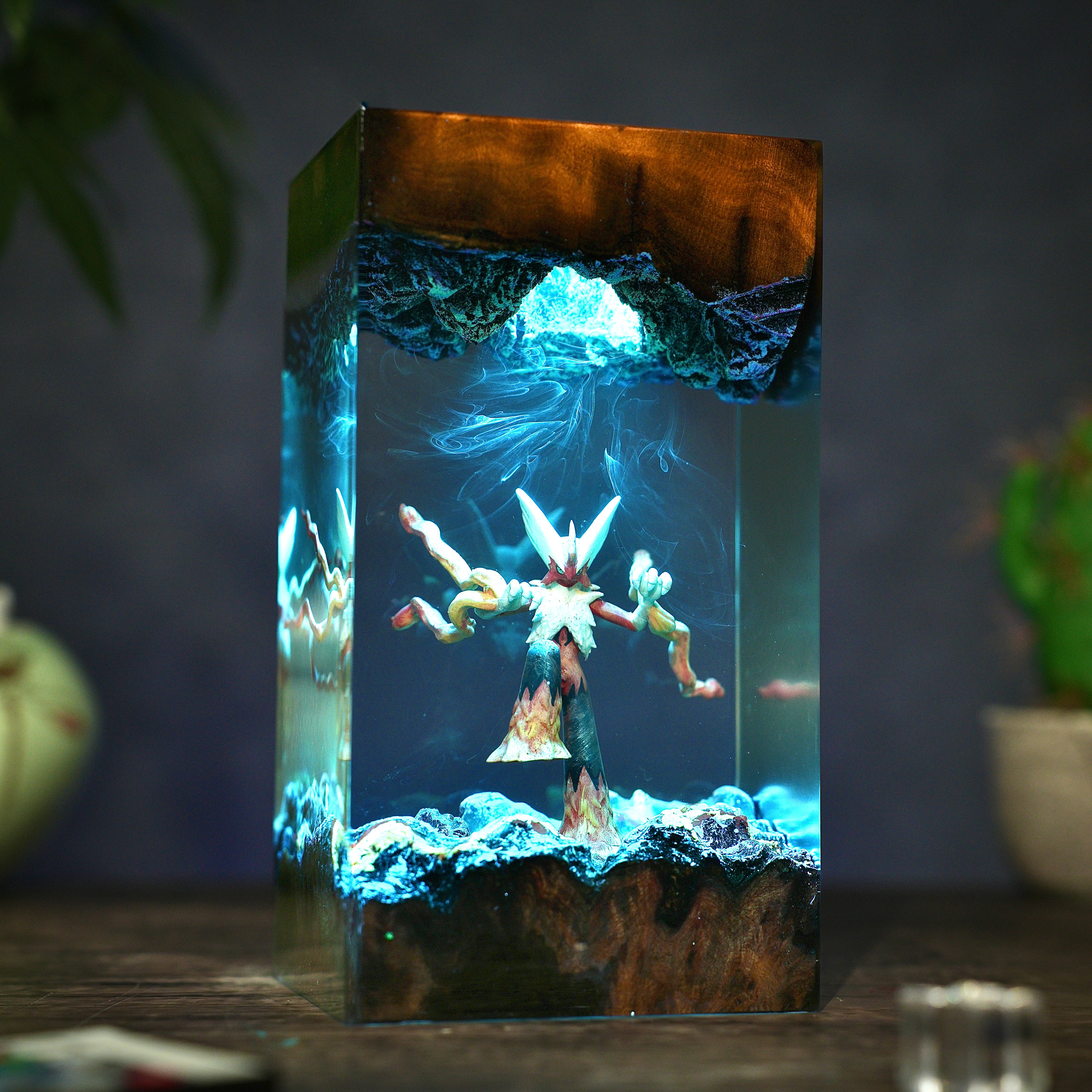 Mega Blaziken Resin lamp