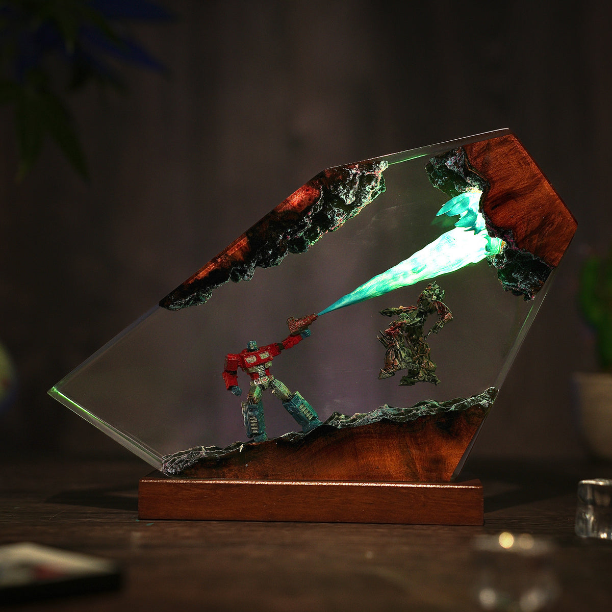 Optimus VS Megatron Resin lamp