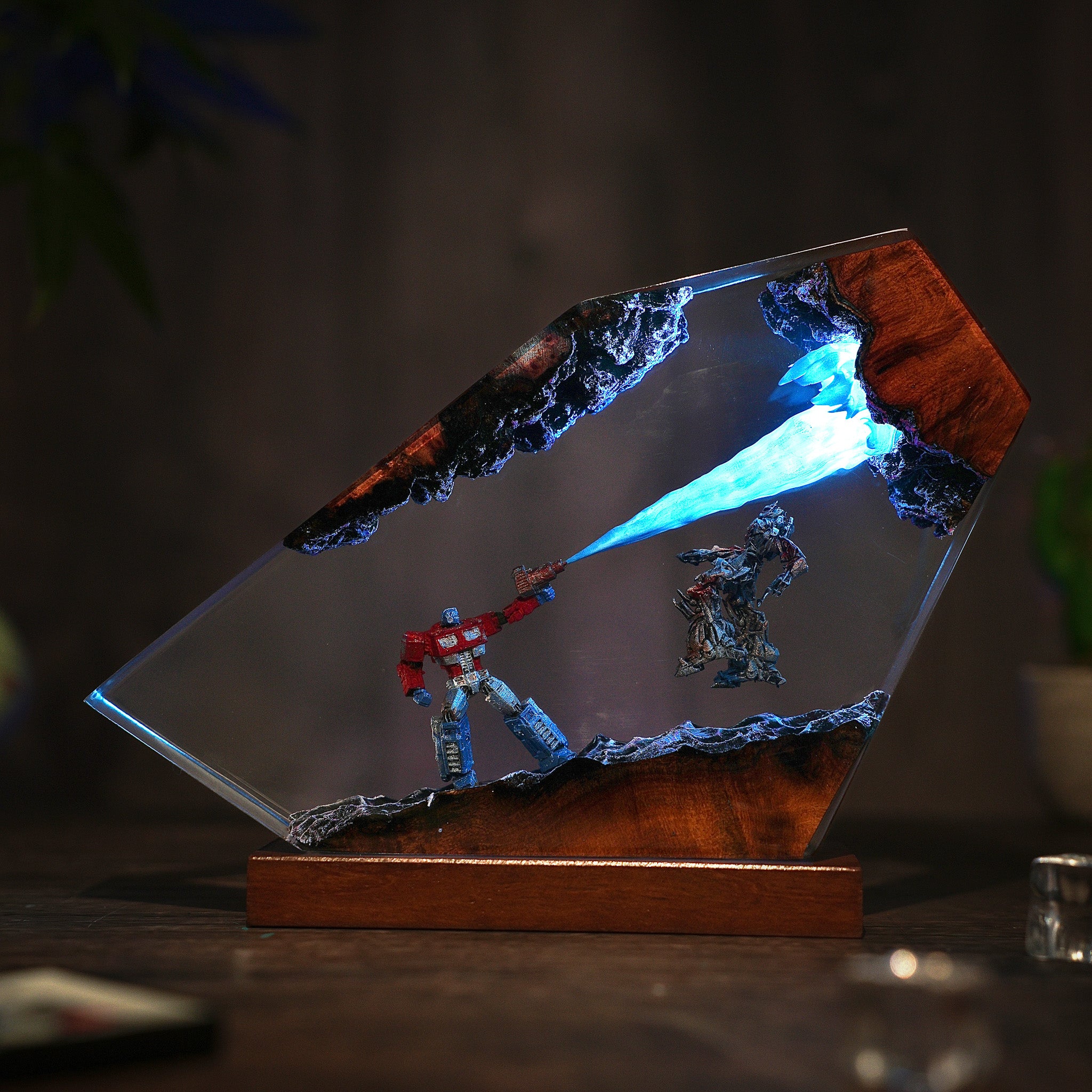 Optimus VS Megatron Resin lamp