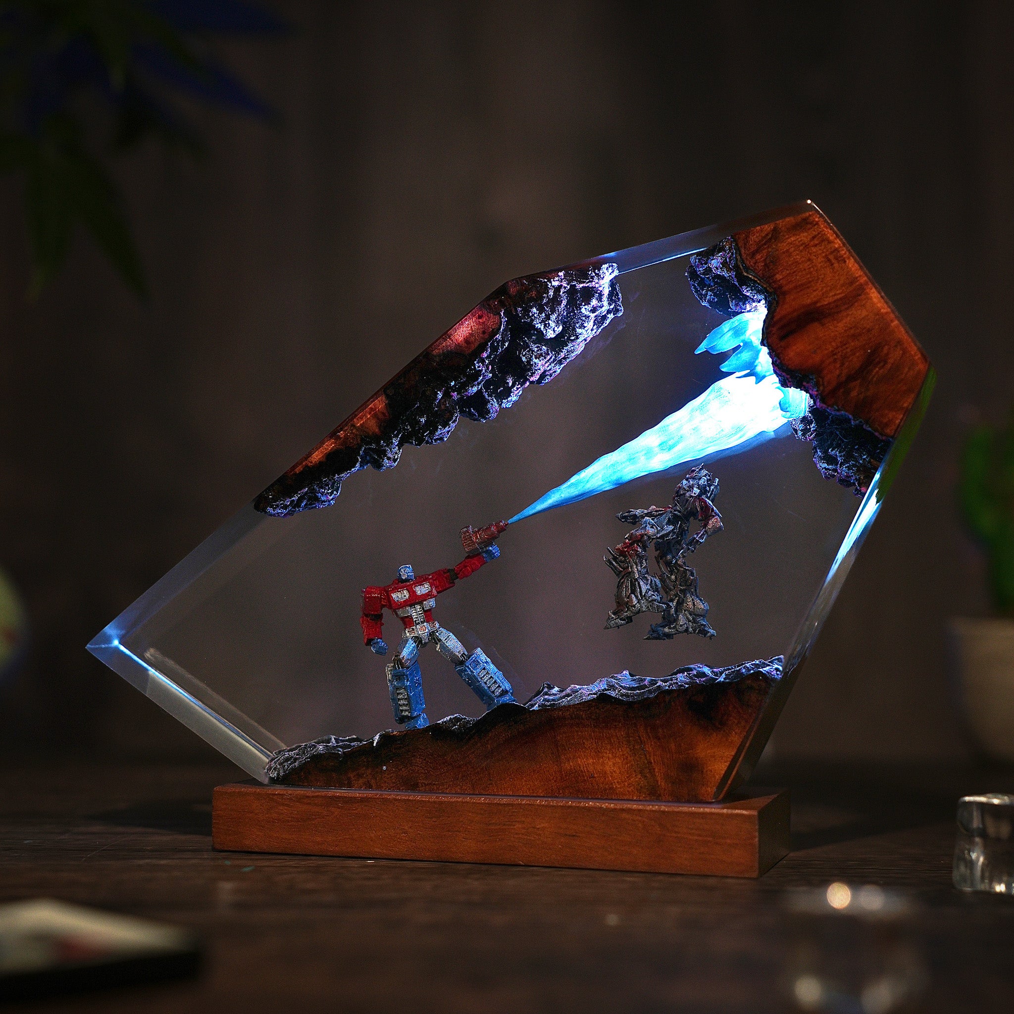 Optimus VS Megatron Resin lamp