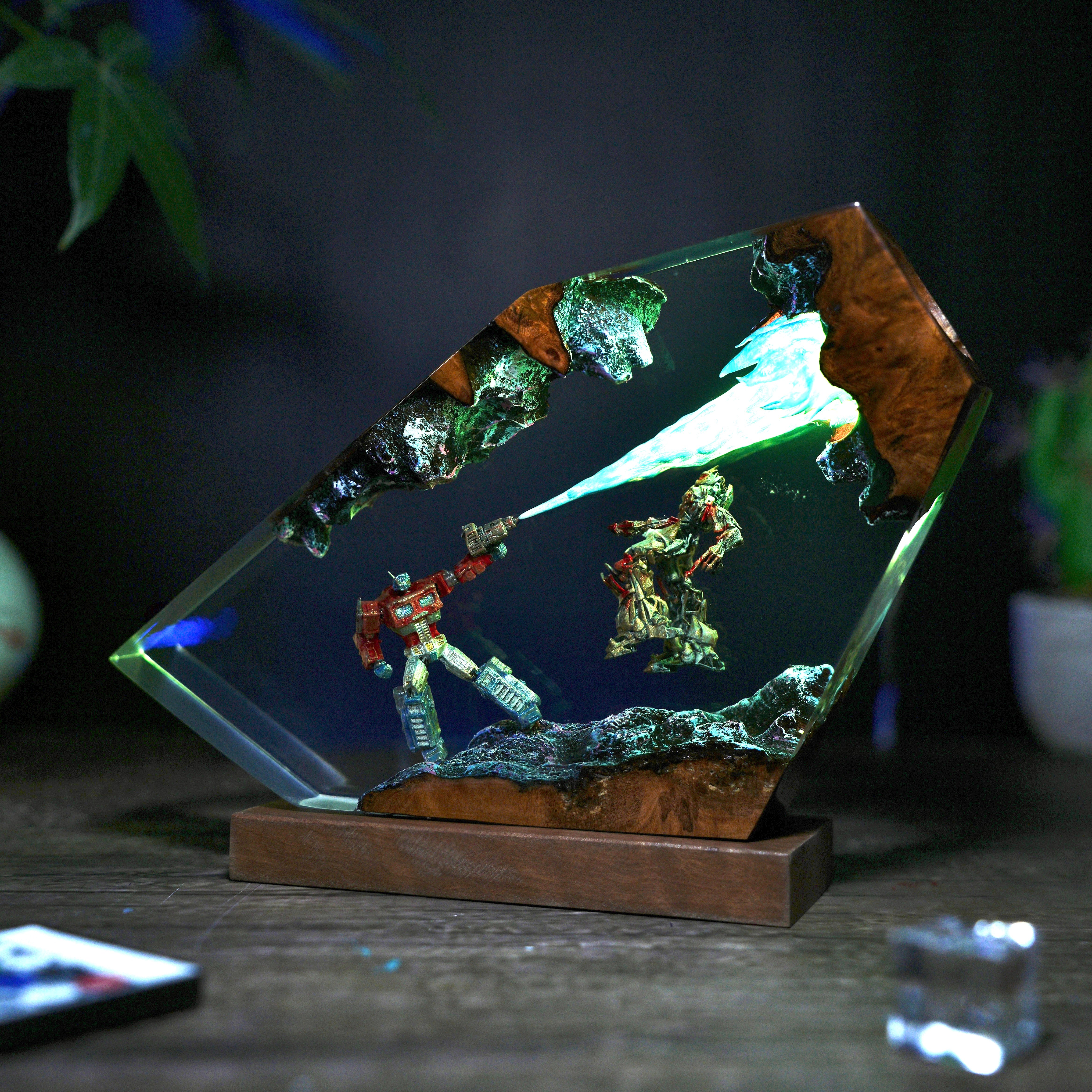 Optimus VS Megatron Resin lamp