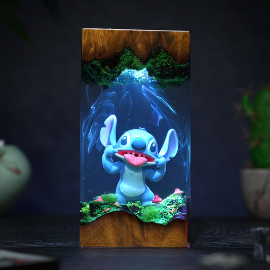 Deep Space Alien: Blue Fury Resin Lamp