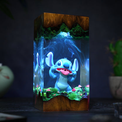 Deep Space Alien: Blue Fury Resin Lamp