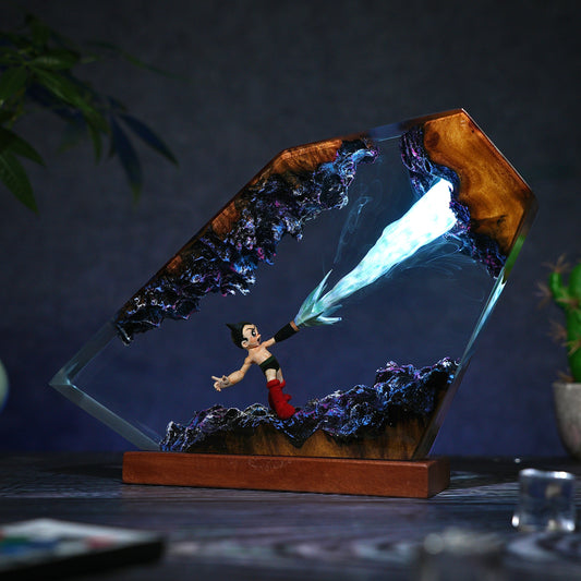 The Atomic Boy: Future Guardian Resin Lamp