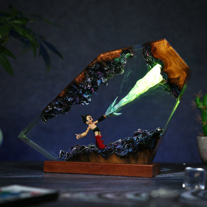 The Atomic Boy: Future Guardian Resin Lamp
