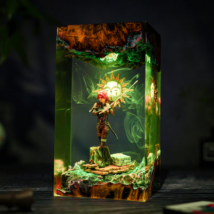 Chiaroscuro Soul: The Veil of Night Resin Lamp