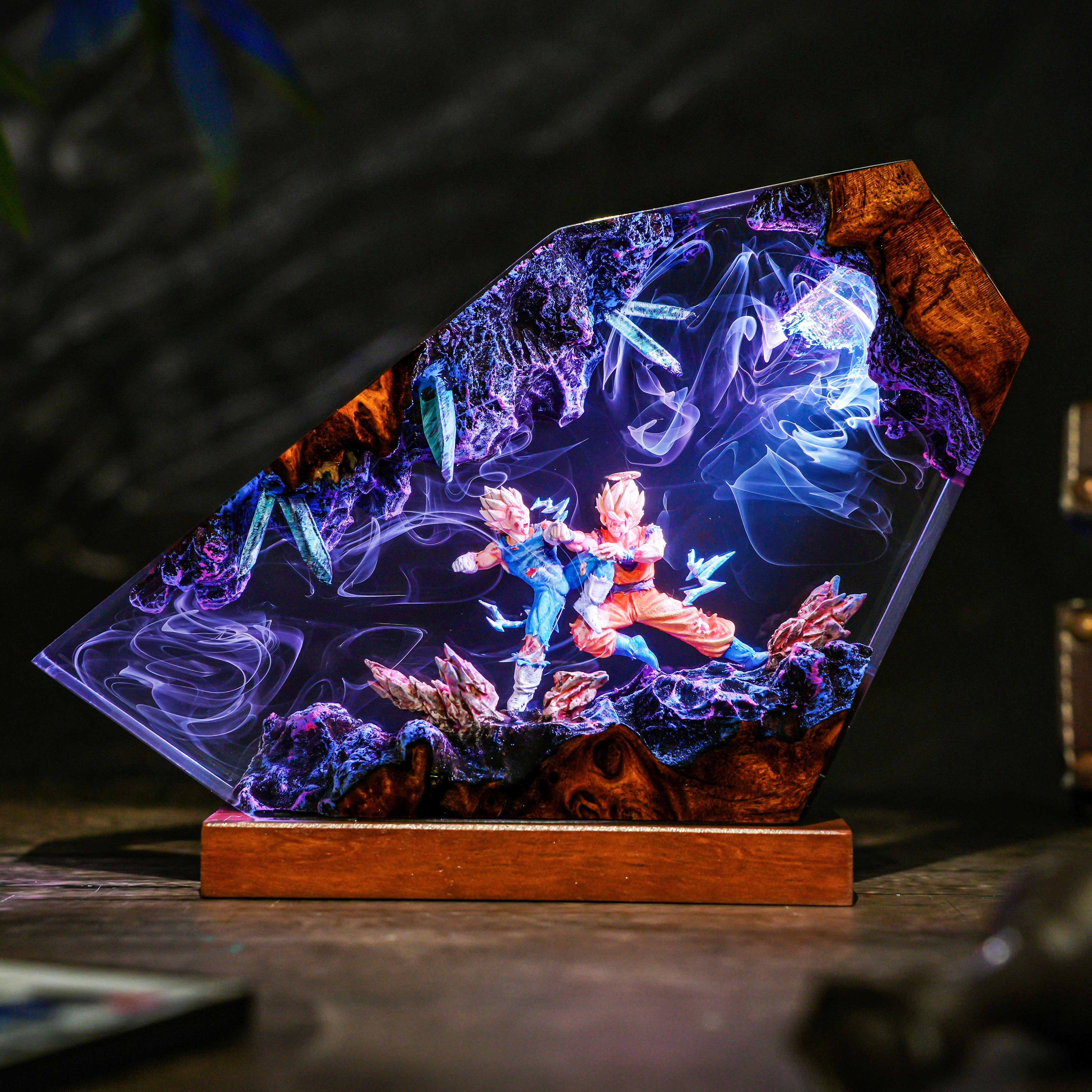 Goku vs Vegeta Resin Lamp – Super Saiyan Battle Scene