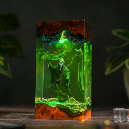 The Silent Scream: Ghostly Smoke Resin Lamp