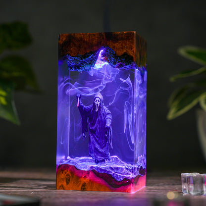 The Silent Scream: Ghostly Smoke Resin Lamp