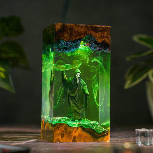 The Silent Scream: Ghostly Smoke Resin Lamp
