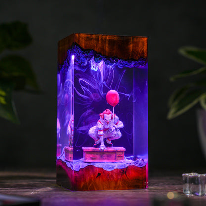 The Red Balloon: Haunted Clown Resin Lamp