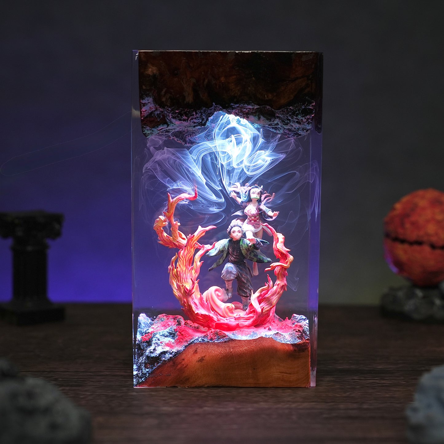 Hanafuda Earrings: The Pink Kimono Spirit Resin Lamp