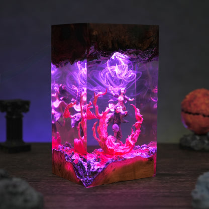 Hanafuda Earrings: The Pink Kimono Spirit Resin Lamp