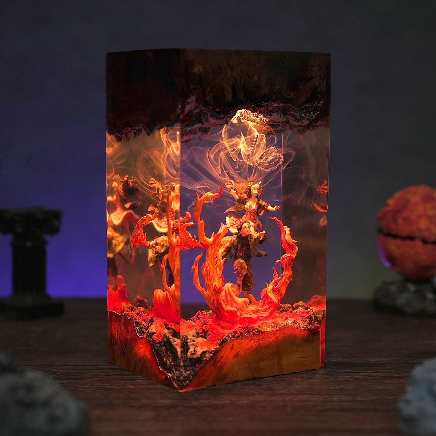 Hanafuda Earrings: The Pink Kimono Spirit Resin Lamp