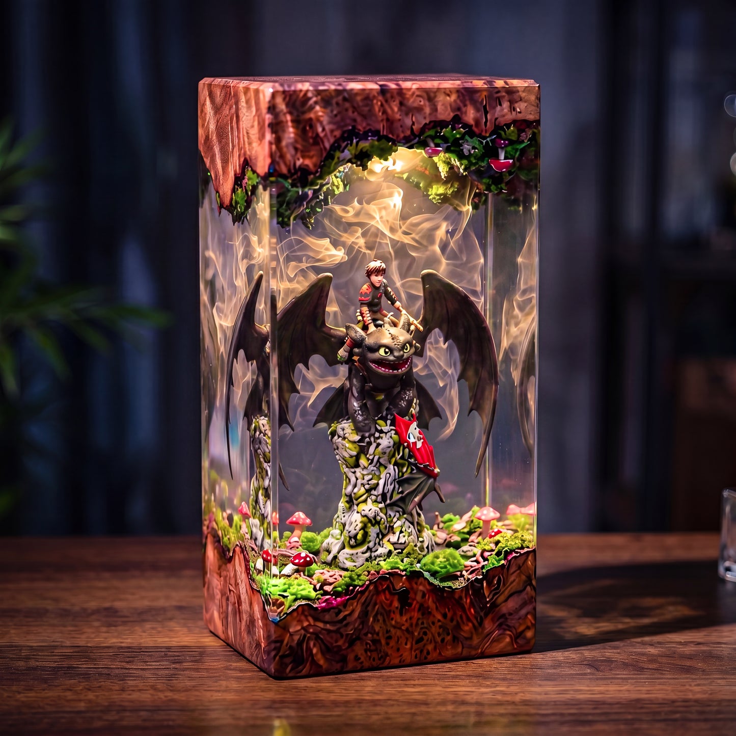 The Dragon Rider: Mystic Island Resin Lamp