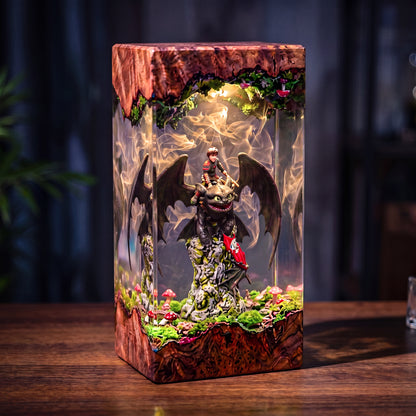 The Dragon Rider: Mystic Island Resin Lamp