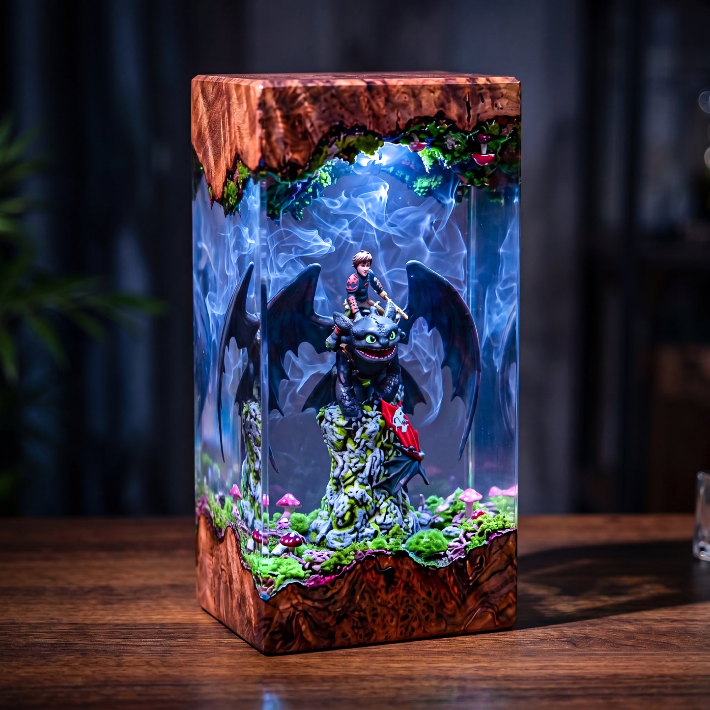 The Dragon Rider: Mystic Island Resin Lamp