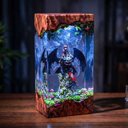 The Dragon Rider: Mystic Island Resin Lamp